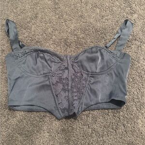 Elegant Blue Lace Going Out Top